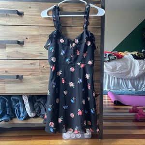 Cute floral black dress with cute straps small